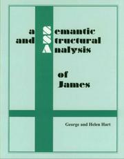 Cover of: A Semantic and Structural Analysis of James