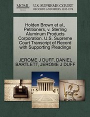 Cover of: Holden Brown Et Al Petitioners
