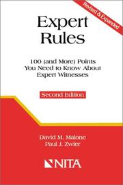 Cover of: Expert rules: 100 and more points you need to know about expert witnesses