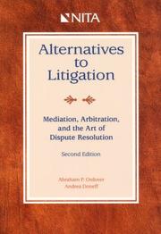 Cover of: Alternatives to litigation by Ordover, Abraham P.