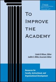 Cover of: To Improve the Academy Volume 27