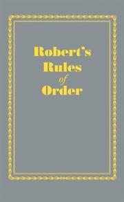 Cover of: Robert's Rules of Order by Henry M. Robert