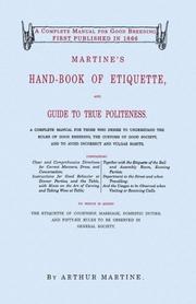 Cover of: Martine's hand-book of etiquette and guide to true politeness by Arthur Martine