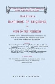 Cover of: Martine's hand-book of etiquette and guide to true politeness