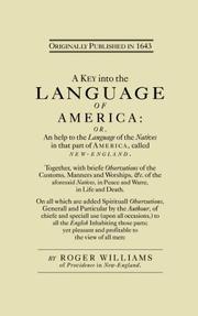 Cover of: A Key Into the Language of America