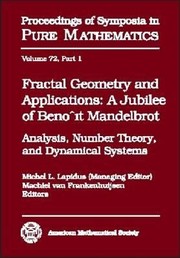 Cover of: Fractal Geometry and Applications
            
                Proceedings of Symposia in Pure Mathematics