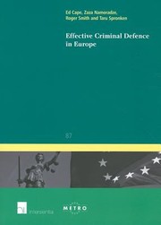 Cover of: Effective Criminal Defence In Europe