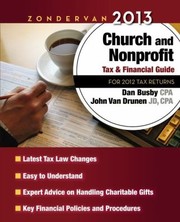 Cover of: Zondervan 2013 Church and Nonprofit Tax and Financial Guide by Zondervan Publishing Company