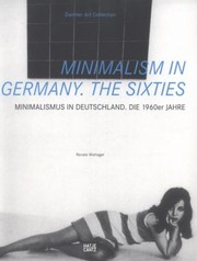 Minimalismus In Deutschland Die 1960erjahre by Renate Wiehager