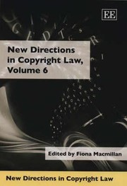 Cover of: New Directions in Copyright Law V6