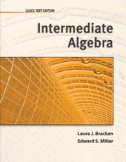 Front cover of Intermediate Algebra Class Test Edition by Laura J. Bracken