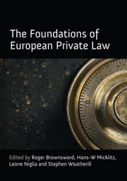 Cover of: The Foundations Of European Private Law