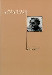 Cover of: Duns Scotus, metaphysician | William A. Frank
