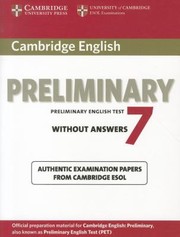 Cover of Cambridge English Preliminary 7
            
                Cambridge Preliminary English Test