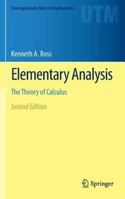 Cover of: Elementary Analysis