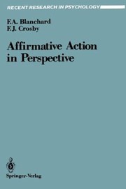 Cover of: Affirmative Action in Perspective
            
                Recent Research in Psychology by 