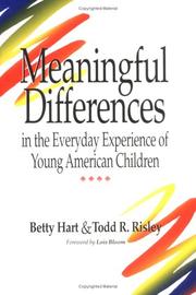 Cover of: Meaningful differences in the everyday experience of young American children