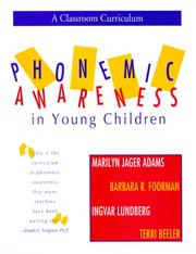 Phonemic awareness in young children by Marilyn Jager Adams, Barbara R. Foorman, Ingvar Lundberg, Terri Beeler