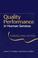 Cover of: Quality Performance in Human Services