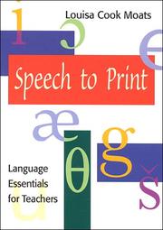 Cover of: Speech to Print by Louisa Cook Moats