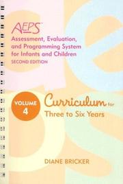 Cover of: AEPS assessment, evaluation, and programming system for infants and children by edited by Diane Bricker ... [et al.].