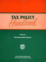 Cover of: Tax policy handbook