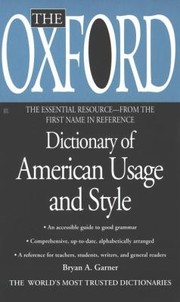 Cover of: The Oxford Dictionary of American Usage and Style
            
                Essential Resource Library