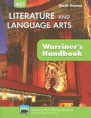 Cover of: California Holt Literature and Language Arts Warriners Handbook Sixth Course by 