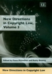 Cover of: New Directions in Copyright Law