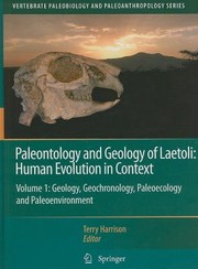 Cover of: Paleontology and Geology of Laetoli Human Evolution in Context Volume 1
            
                Vertebrate Paleobiology and Paleoanthropology