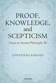 Cover of: Proof Knowledge and Scepticism