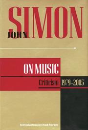 Cover of: John Simon on music by John Ivan Simon