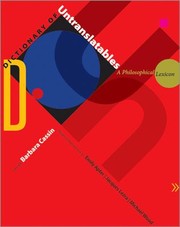 Cover of: Dictionary of Untranslatables
            
                TranslationTransnation by 