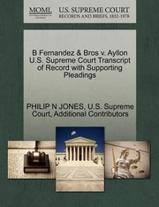 Cover of: B Fernandez  Bros V Ayllon US Supreme Court Transcript of Record with Supporting Pleadings