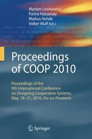 Cover of: Proceedings of COOP 2010
            
                Computer Supported Cooperative Work