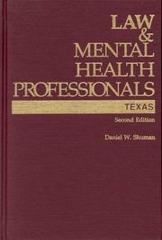Cover of: Law & mental health professionals. by Daniel W. Shuman
