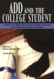 Cover of: ADD and the College Student by Patricia O. Quinn