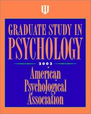 Cover of: Graduate Study in Psychology, 2003
