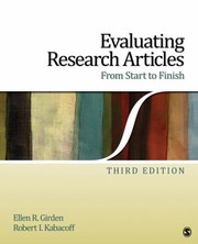 Cover of: Evaluating Research Articles From Start To Finish by Robert Kabacoff