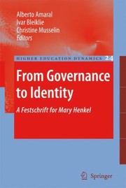 Cover of: From Governance to Identity
            
                Higher Education Dynamics