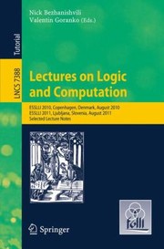 Cover of: Lectures on Logic and Computation
            
                Lecture Notes in Computer Science  Theoretical Computer Sci