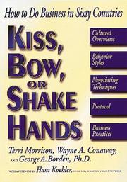 Kiss, Bow, or Shake Hands by Terri Morrison, Wayne A. Conaway, George A. Borden