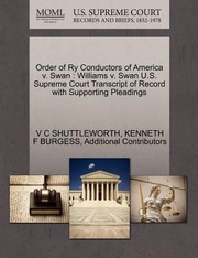 Cover of: Order of Ry Conductors of America V Swan