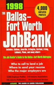 Cover of: Dallas Fort Worth Jobbank 1998 (Job Bank Series) by Steven Graber