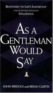 Cover of: As A Gentleman Would Say
