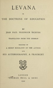 Cover of: Levana and autobiography