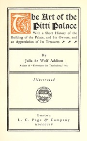 Cover of: The art of the Pitti palace by Julia de Wolf Gibbs Addison