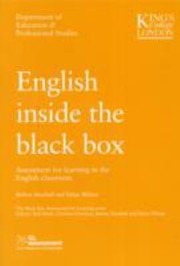 Cover of: English Inside The Black Box Assessment For Learning In The English Classroom