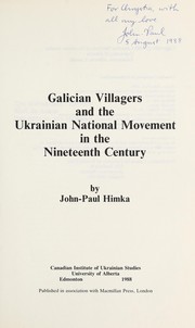 Cover of: Galician villagers and the Ukrainian national movement in the nineteenth century