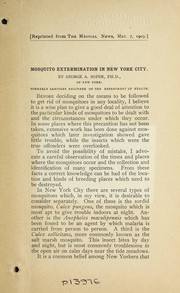 Cover of: Mosquito extermination in New York city